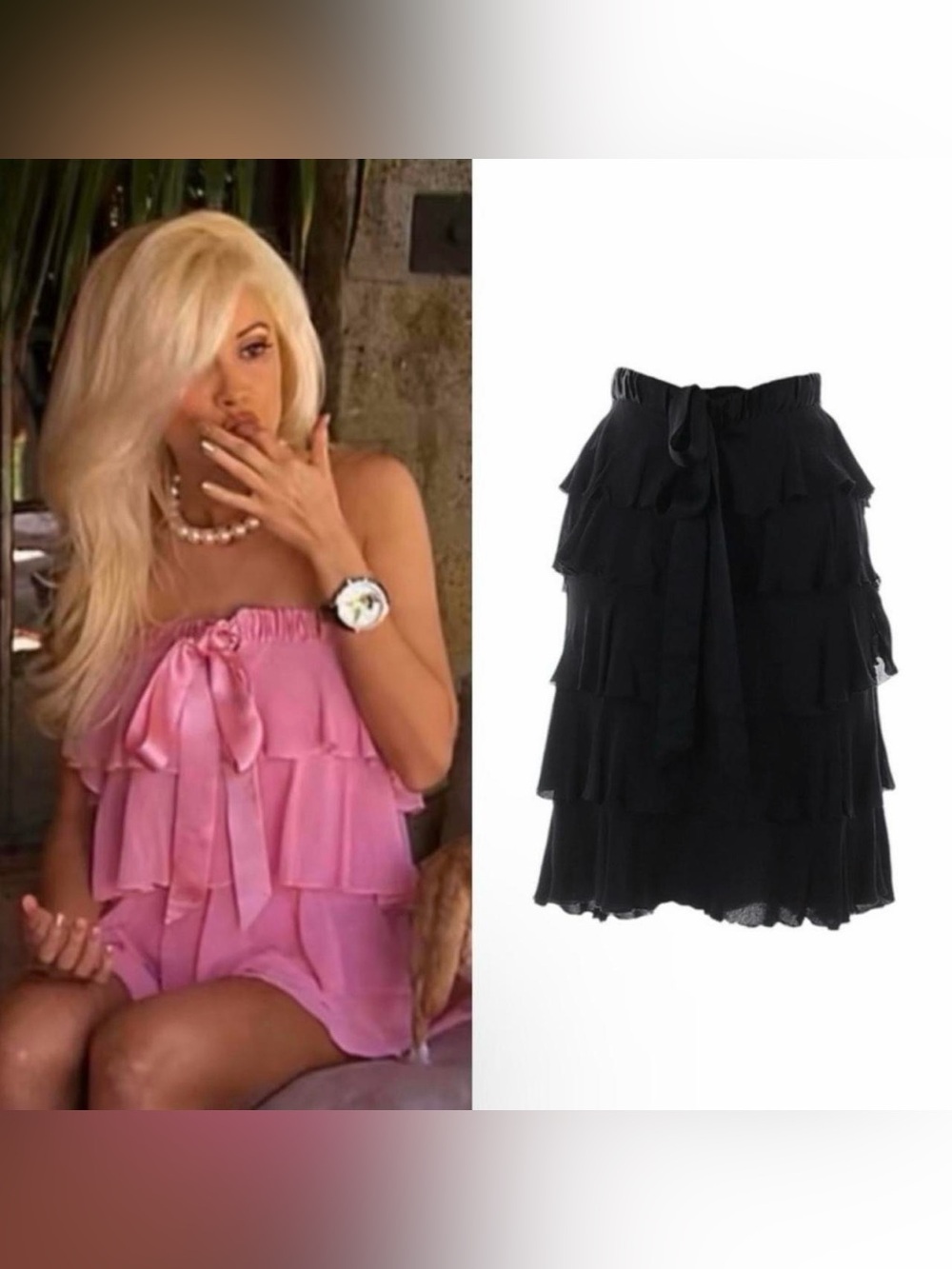 Tiered Silk Strapless Dress As Seen On Holly Madison